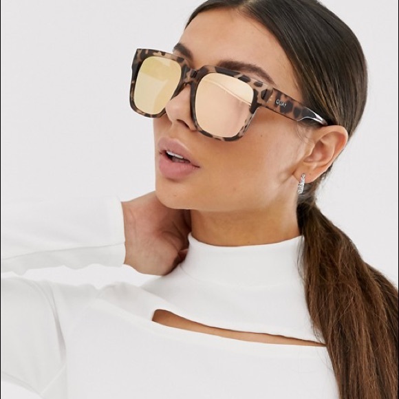 QUAY AUSTRALIA ON THE PROWL SUNGLASSES BLACK TORTOISE ROSE AUTHENTIC SQUARE